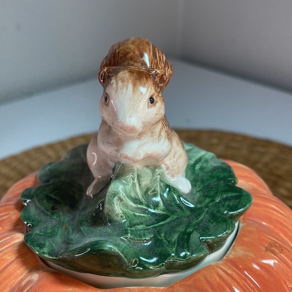 Vintage 1990 OCI Fitz and Floyd Pumpkin Fall Decor Teapot - Picture 5 of 11